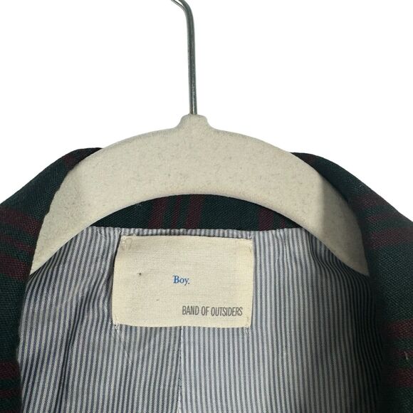 Boy. Band of Outsiders Schoolboy Blazer Green Red Striped Womens 2 US Small (4) - Picture 3 of 7